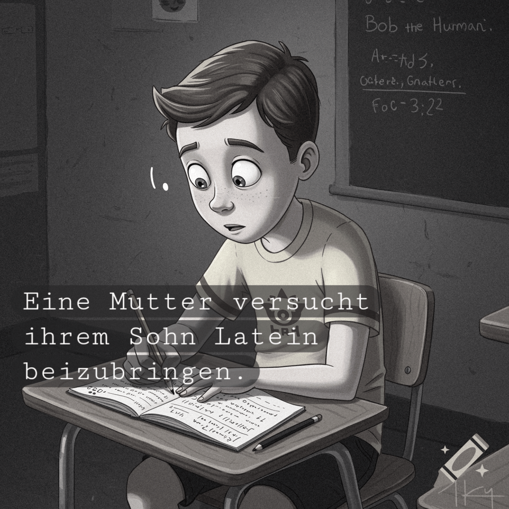 Eine untalentierte Mutter versucht ihrem Sohn Latein&nbsp;beizubringen